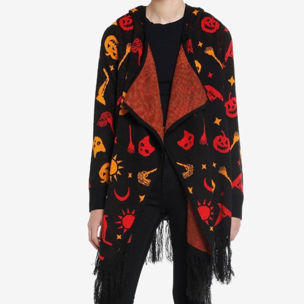 Her Universe Disney Hocus Pocus Dani Hooded Fringe Cardigan Halloween Cosplay
